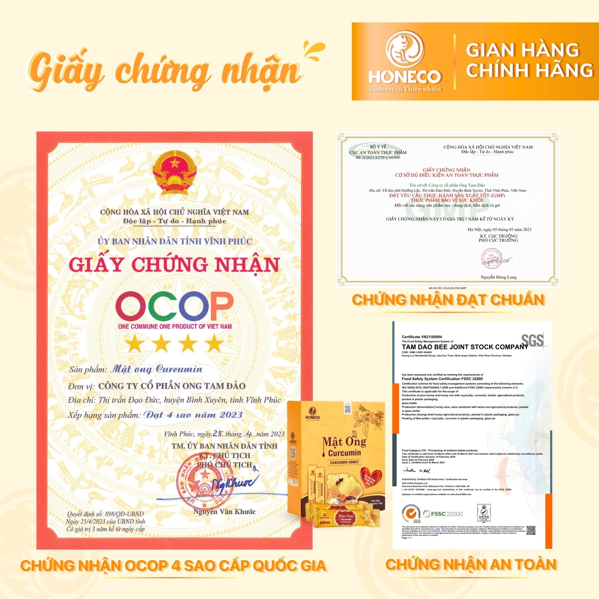 Chứng nhận Mật ong Curcumin