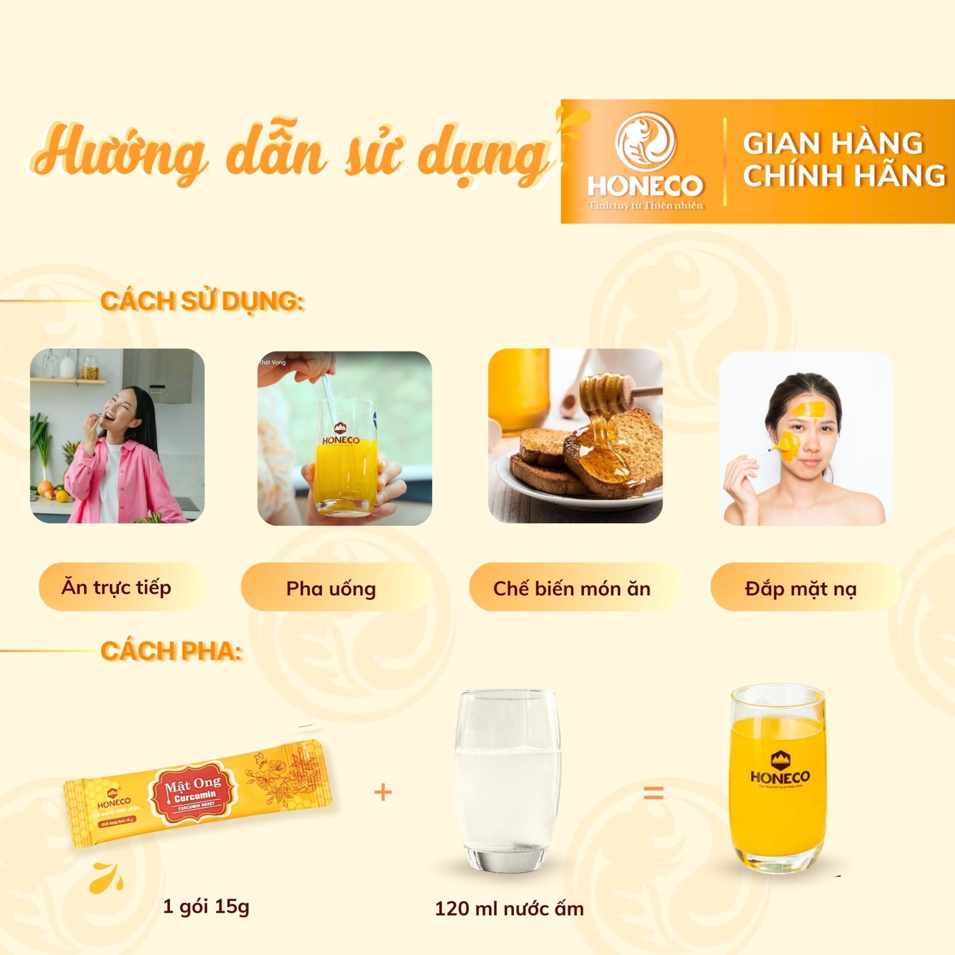 Hướng dẫn sử dụng mật ong Curcumin
