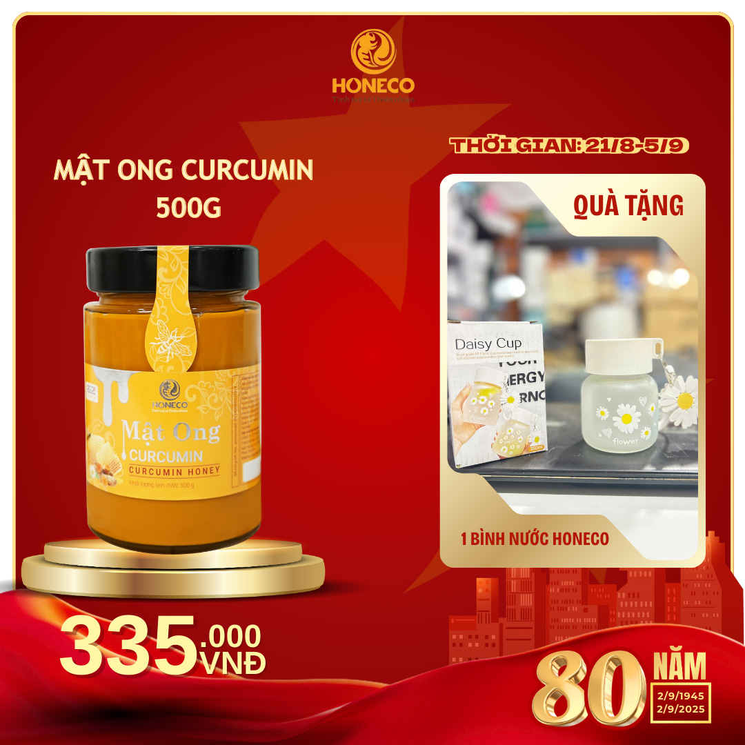 Mua mật ong Curcumin tặng bình nước