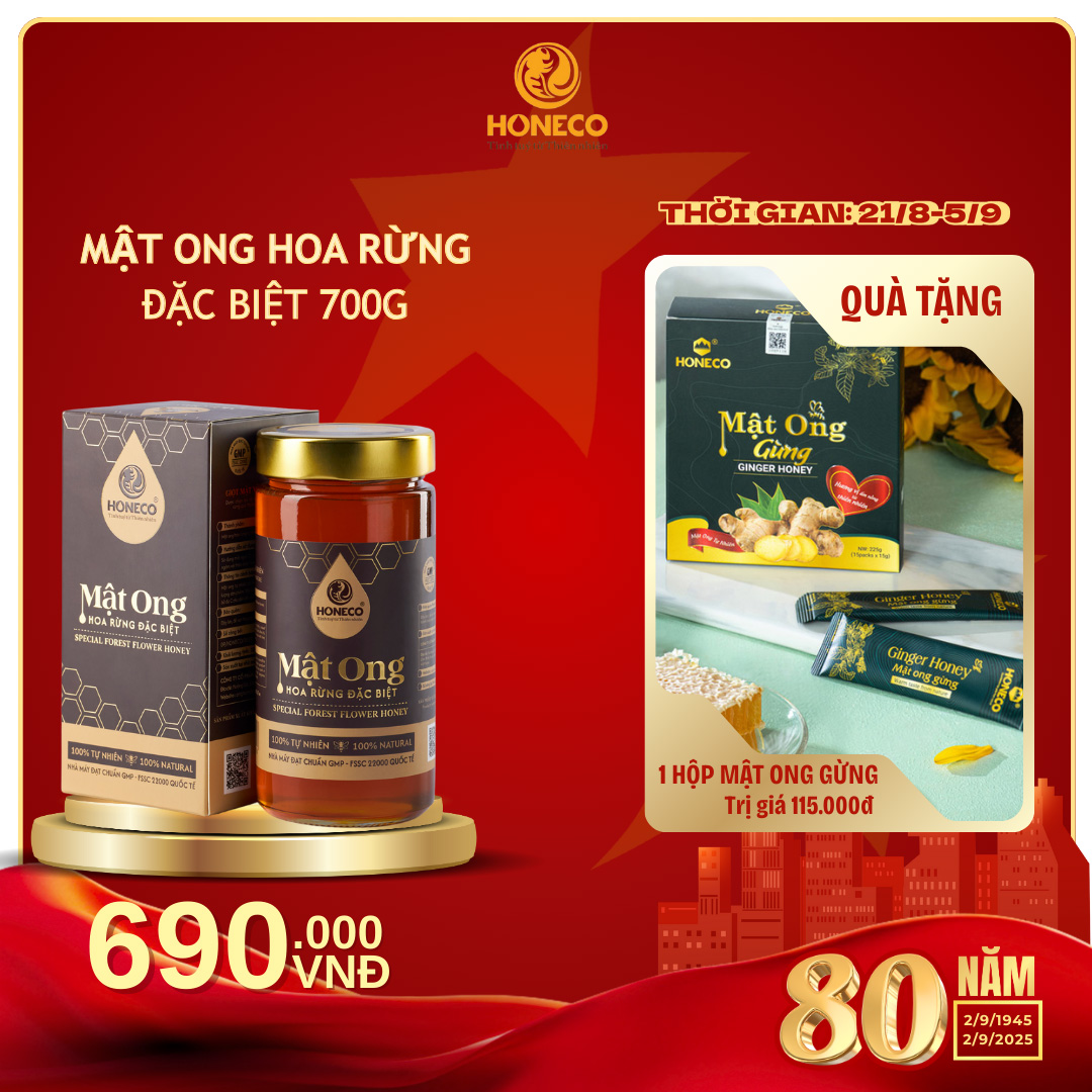 Mật ong hoa rừng đặc biệt tặng mật ong gừng