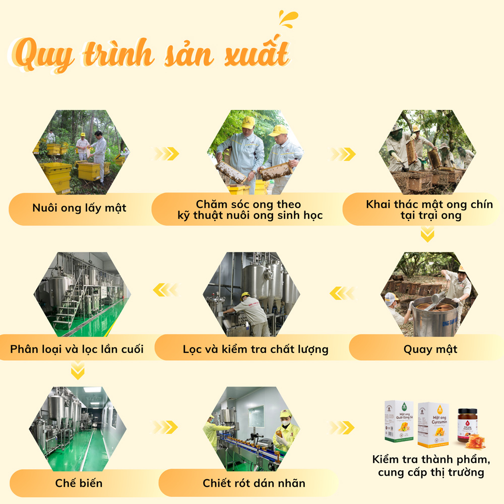 Quy trình sản xuất Mật ong Honeco