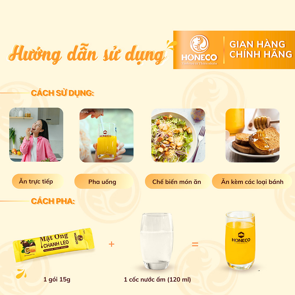 Mật ong Chanh Leo (Hộp 15 gói)