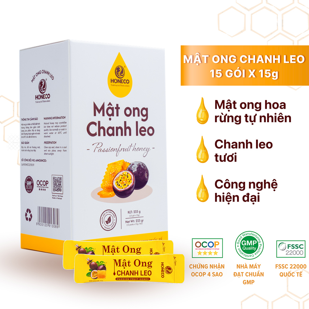 Mật ong Chanh Leo (Hộp 15 gói)