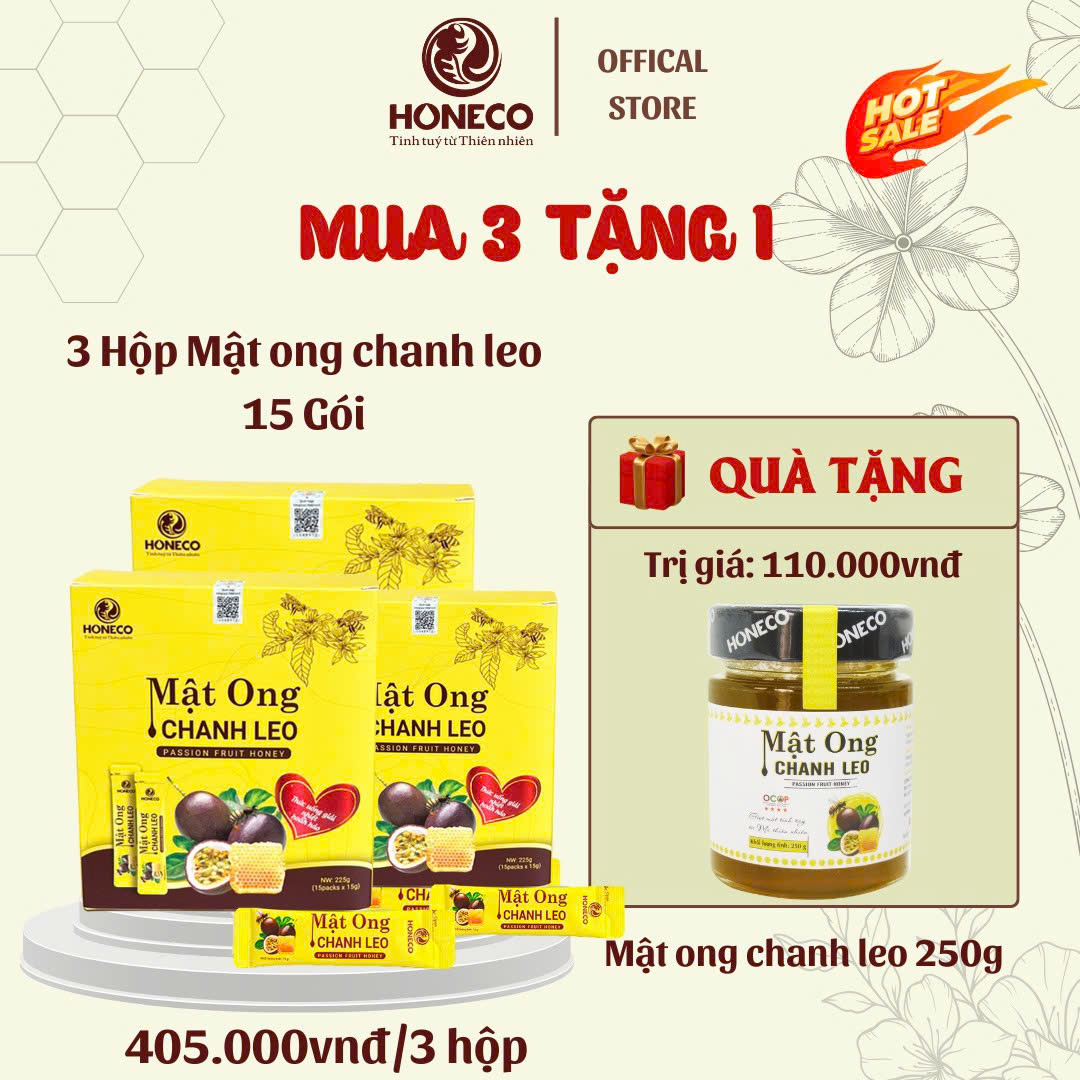 Mật ong Chanh Leo (Hộp 15 gói)