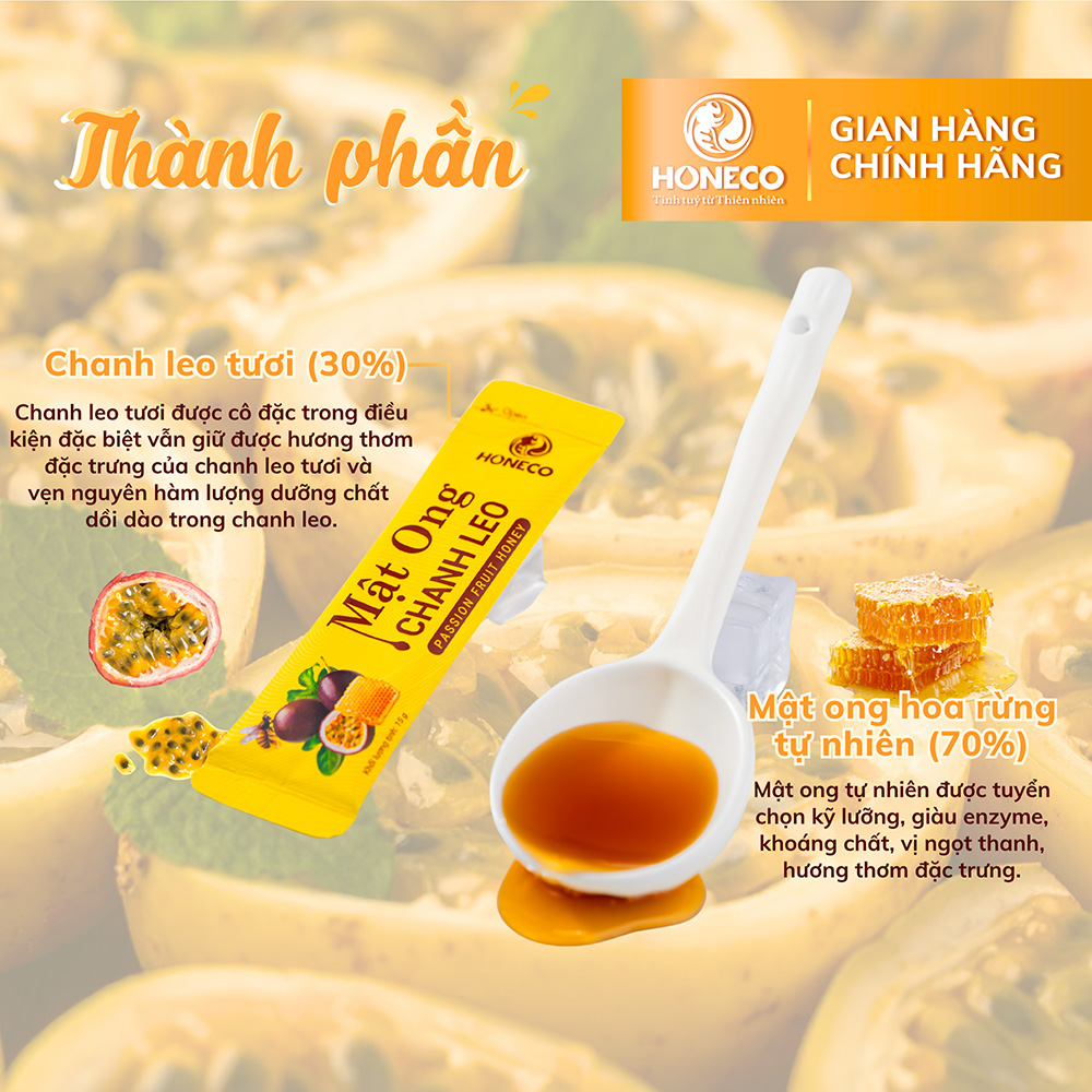 Mật ong Chanh Leo (Hộp 15 gói)
