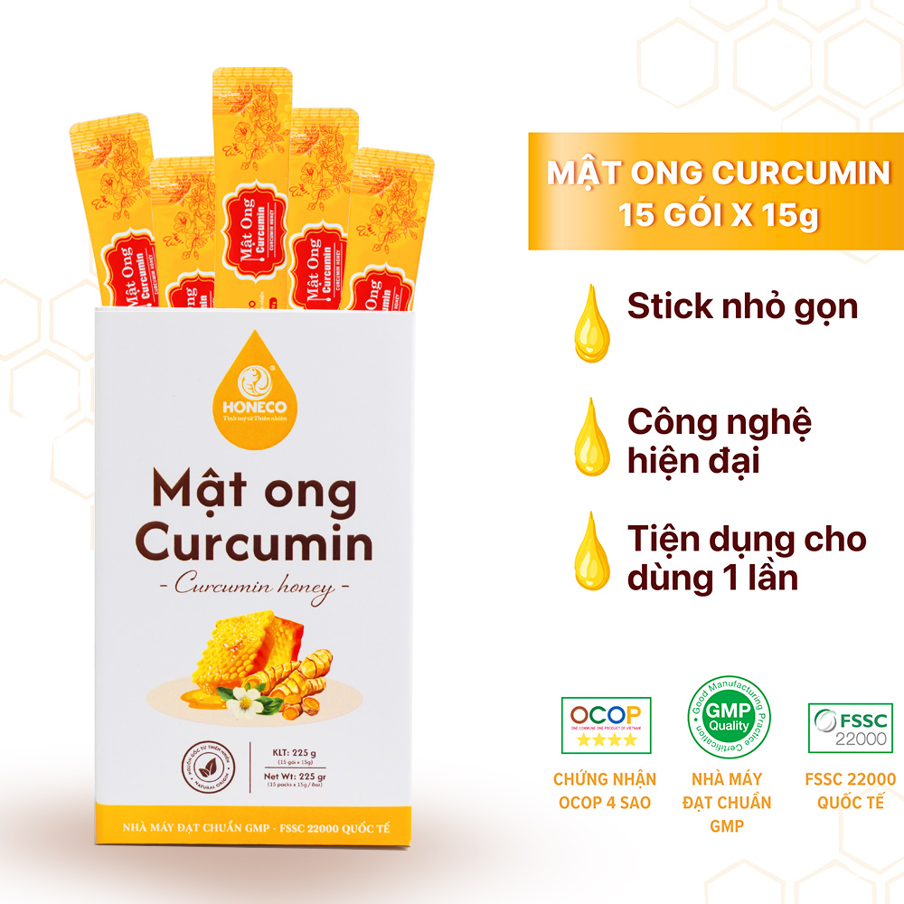 Mật ong Curcumin (Hộp 15 gói)
