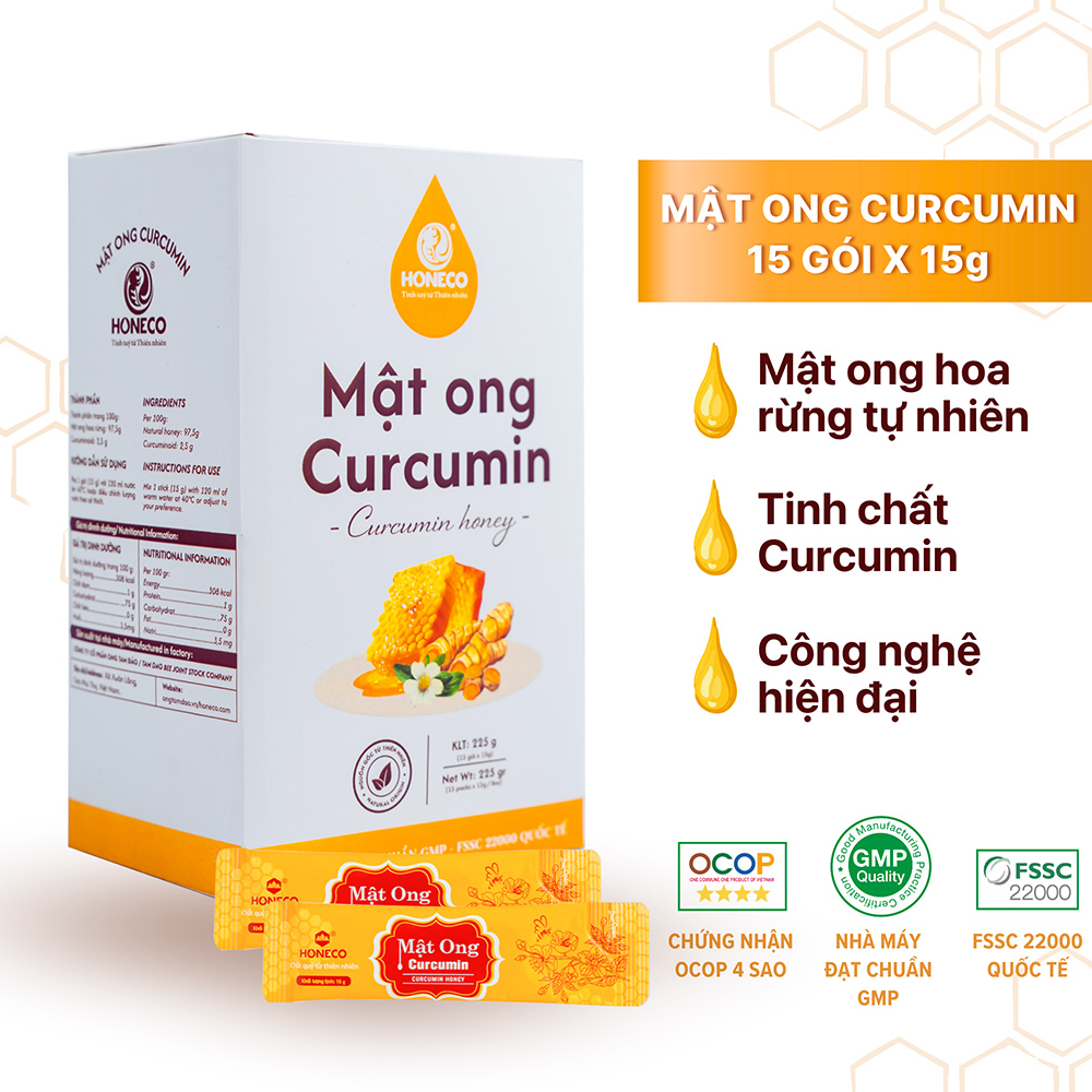 Mật ong Curcumin (Hộp 15 gói)
