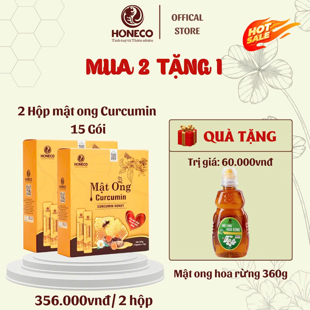 Mật ong Curcumin (Hộp 15 gói)-