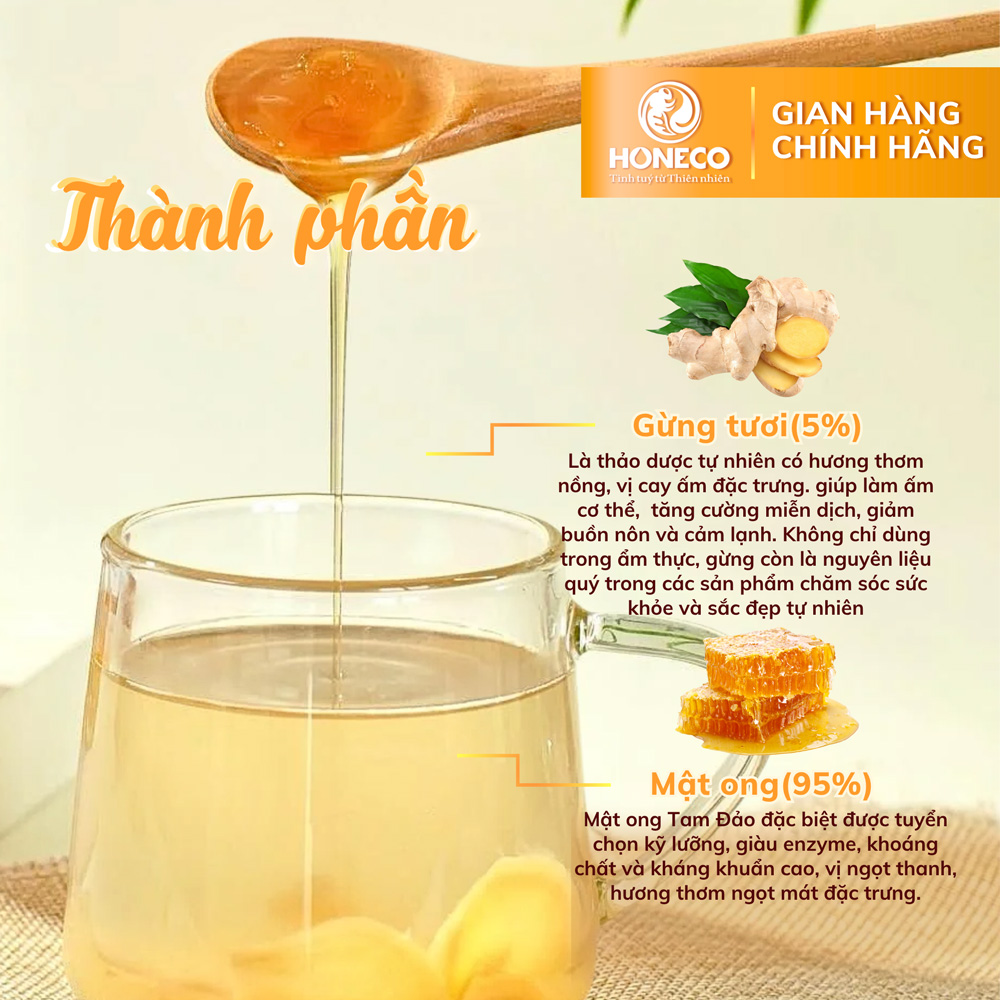 Thành phần Mật ong gừng Honeco