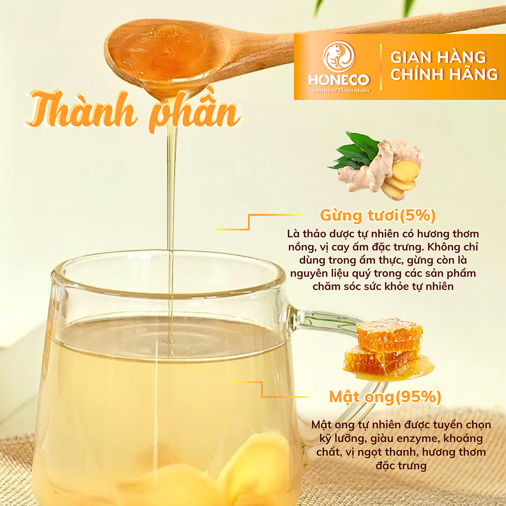 Mật ong Gừng (Hộp 15 gói)