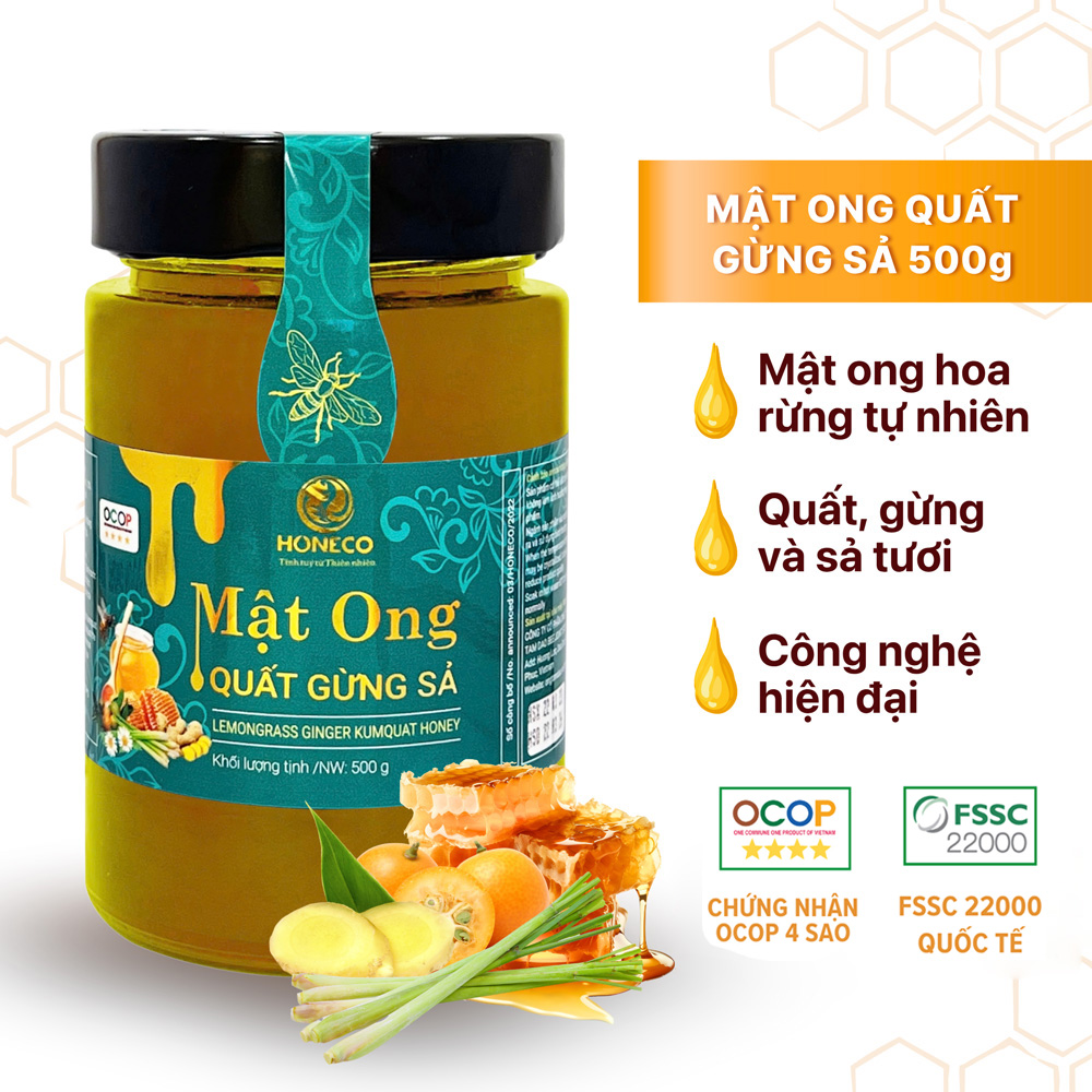 Mật ong quất gừng sả Honeco