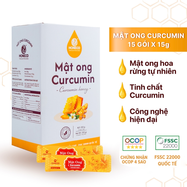 Mật ong Curcumin (Hộp 15 gói)