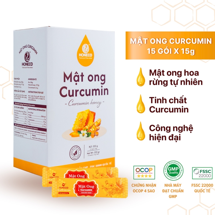 Mật ong Curcumin (Hộp 15 gói)